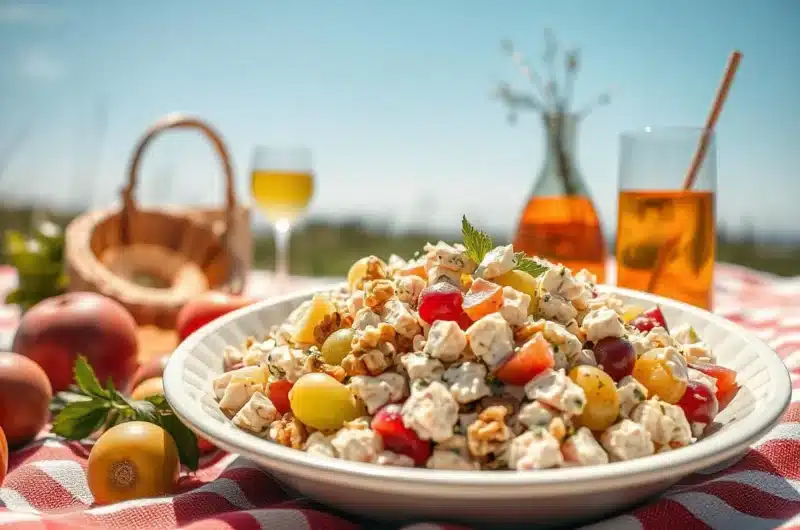 Simple Chicken Salad Recipe with Grapes and Walnuts 